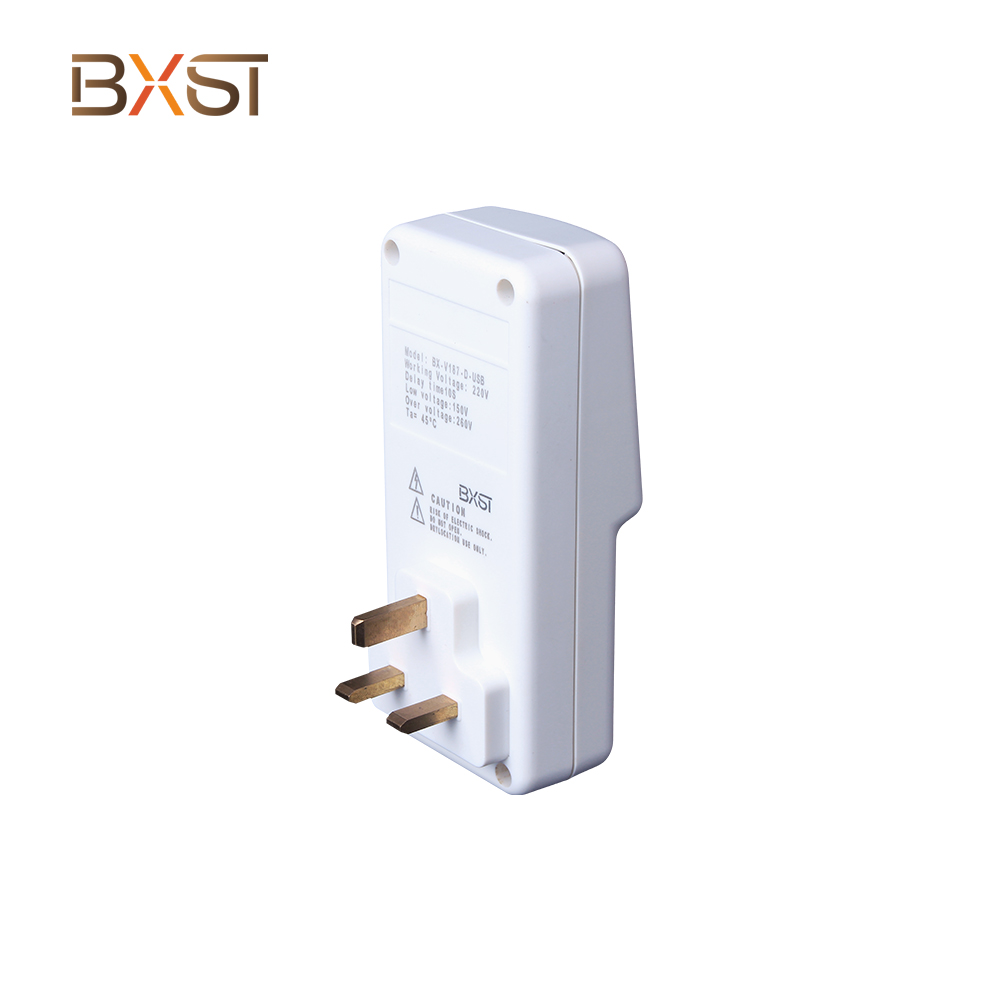 BXST TV Guard UK ปลั๊กแรงดันไฟฟ้าอัตโนมัติด้วย USB V187-D-USB