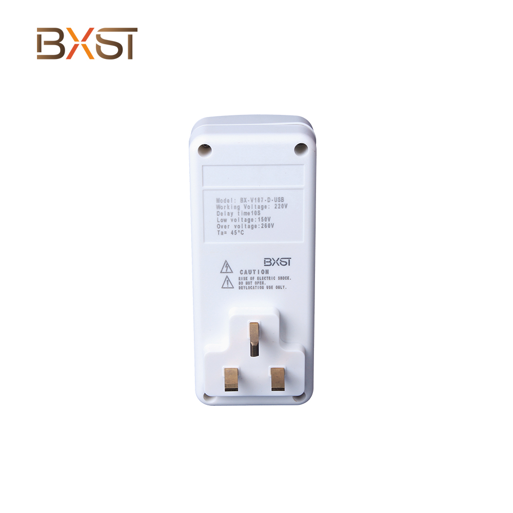 BXST TV Guard UK ปลั๊กแรงดันไฟฟ้าอัตโนมัติด้วย USB V187-D-USB