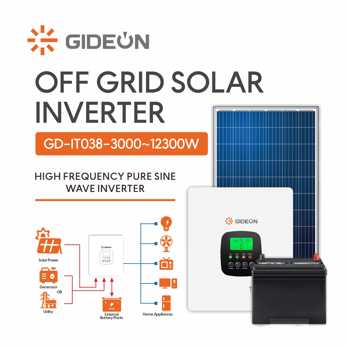 Solar Inverter GD-IT038: พลังที่มั่นคงสถานการณ์ทั้งหมดครอบคลุม
