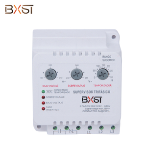 BXST Rail Din Rail 3 เฟสป้องกันแรงดันไฟฟ้าสำหรับตู้เย็นที่บ้าน v086